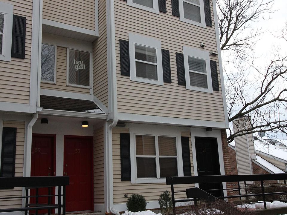 Front entry from parking spaces