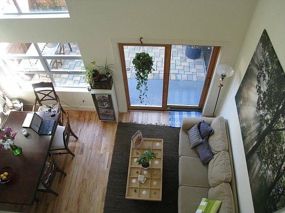 View from loft to downstairs back room