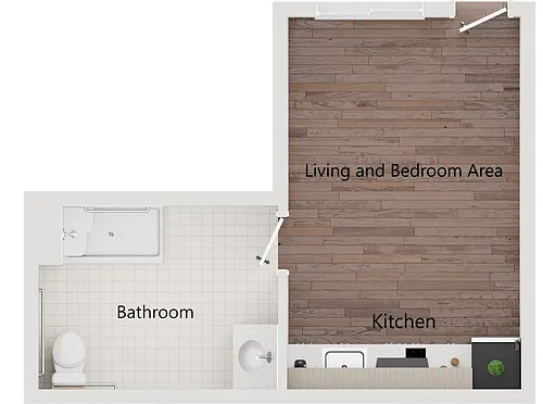 Floor plan Studio West ADA
