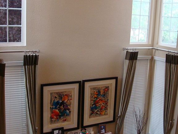 Living Room with High Ceilin