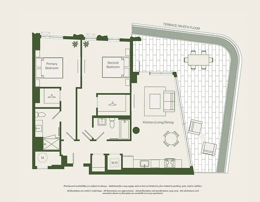 Floor plan 2Bed- 2Bath | B03 - Reva