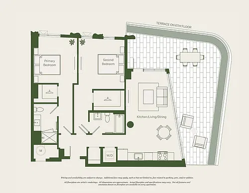 Floor plan 2Bed- 2Bath | B03 - Reva