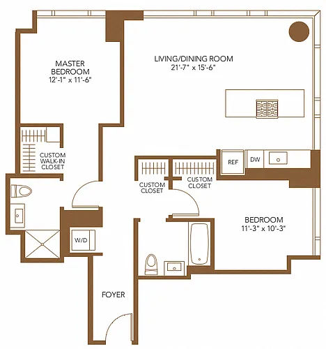 Floor plan 2 Bed 2 Bath