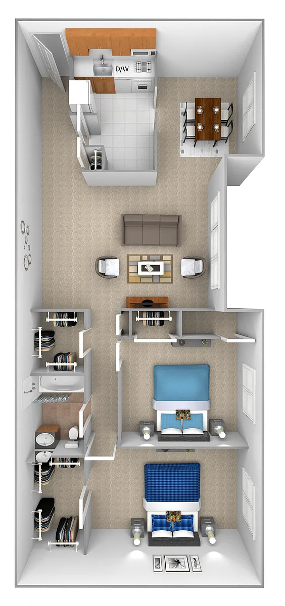 Floor plan 2 Bedrooms 1 Bath