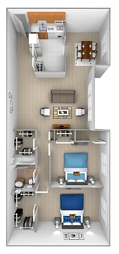 Floor plan 2 Bedrooms 1 Bath