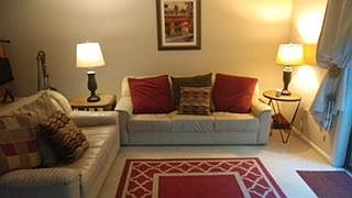 living room - now with new hardwood floors.