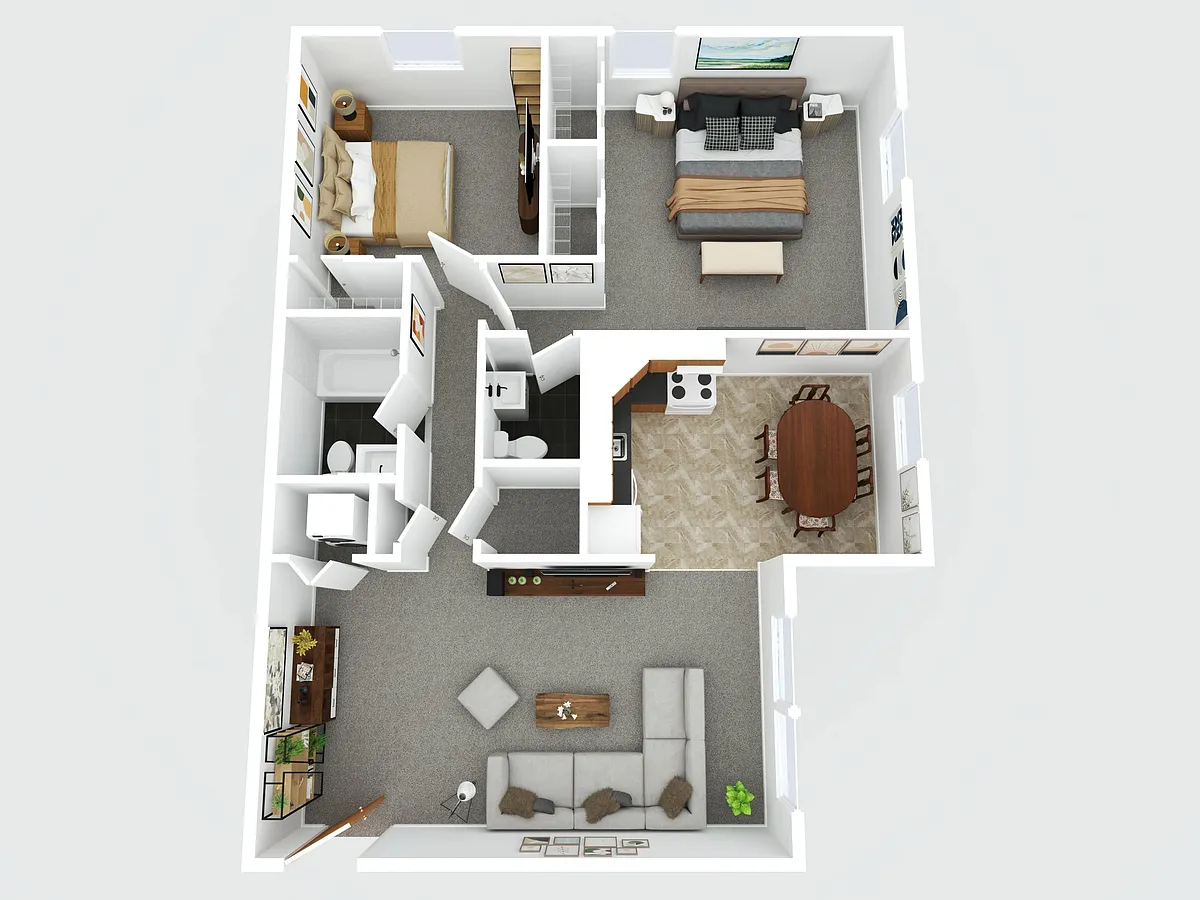 Floor plan 2 BR, 2 BTH (A2) - Haverford