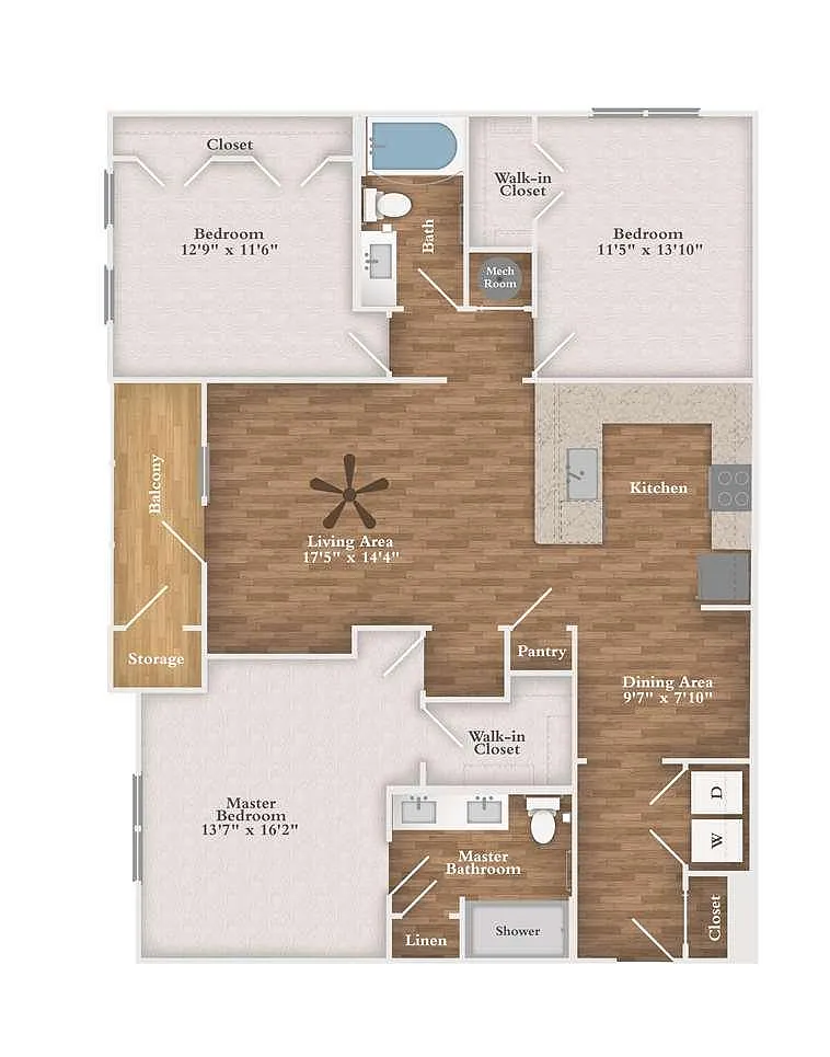 Floor plan Three Bedroom