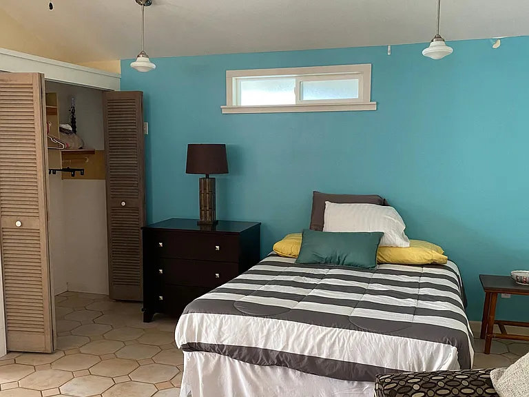 Closet and bedroom area.