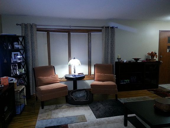 living room with bay window