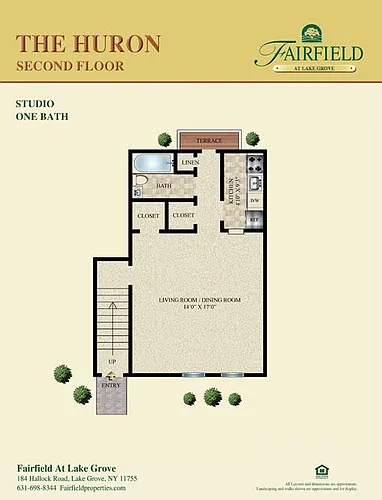 Floor plan The Huron Studio Upper