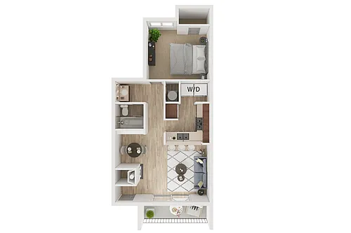 Floor plan 1X1 B