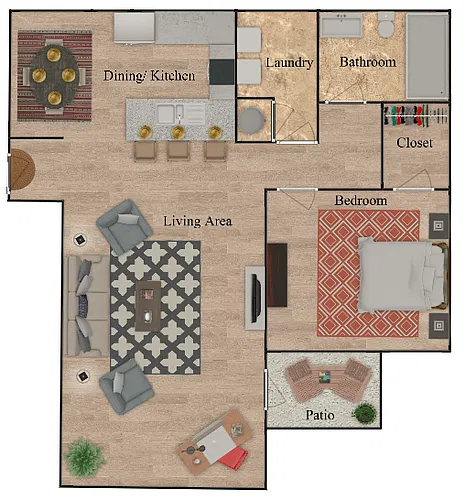 Floor plan One Bedroom Phase I
