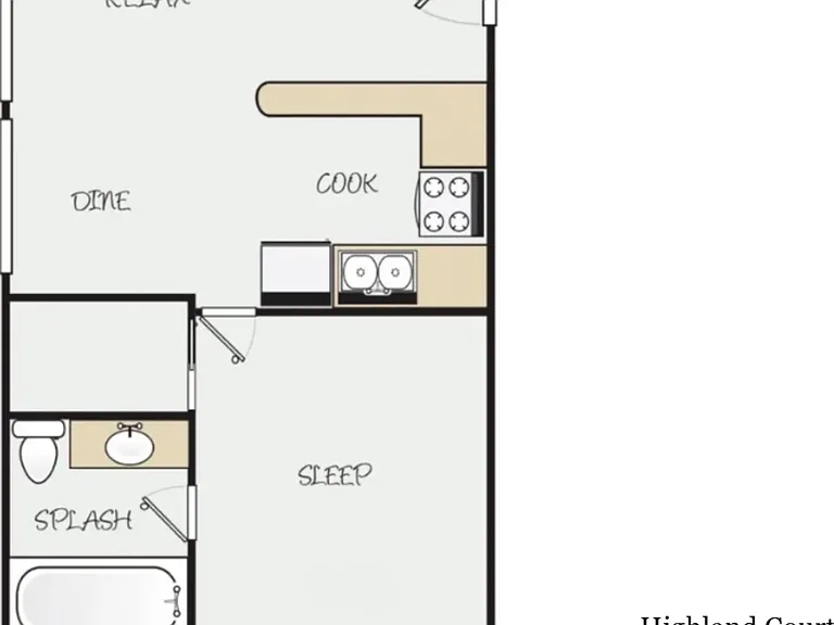 1x1 Deluxe l 475 sq ft l Highland Court 1x1 Deluxe l 475 sq ft l Highland Court