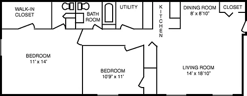 Floor plan 2 Bedroom All Electric