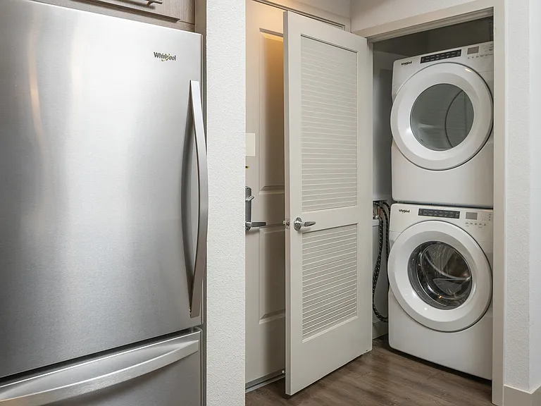 Every home features a full-size washer and dryer