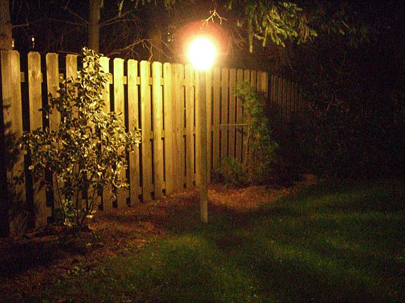 All arranged yard and garden with fence