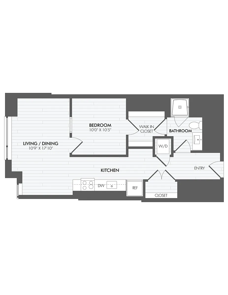 Floor plan JR 1 Bed/1 Bath-A4