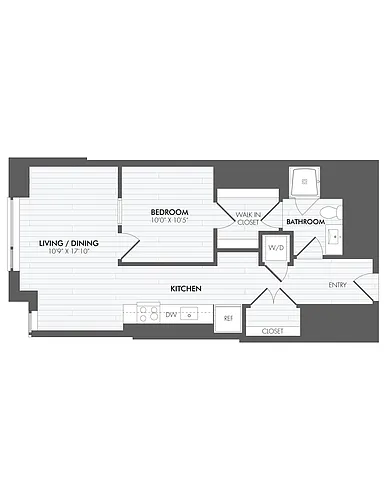 Floor plan JR 1 Bed/1 Bath-A4