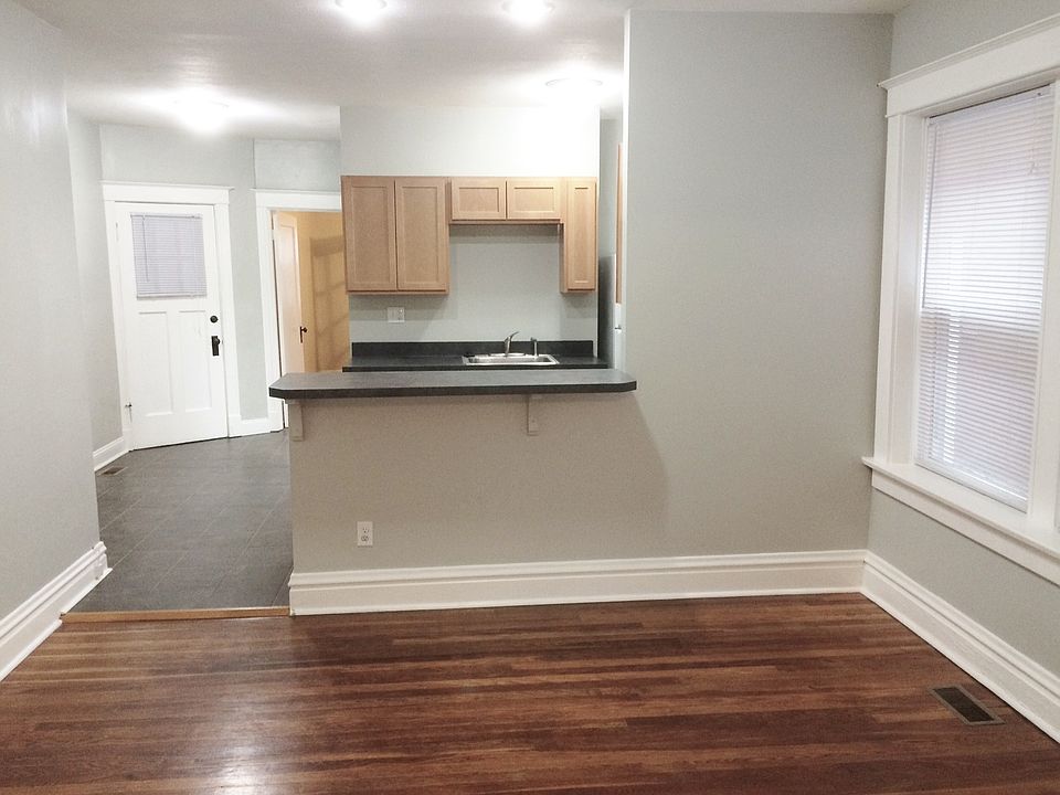 View of kitchen from dining room
