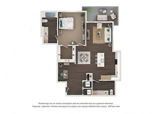 Floor plan A5D 1x1.5 1108 SF