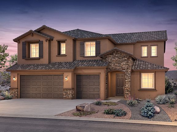 Stone veneer on the Messina exterior option B dress up the homes exterior and is complete with front