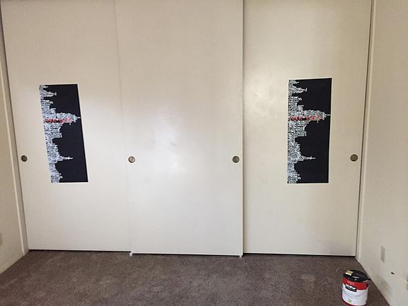 Large tree door closet for clothes, coats and much more.