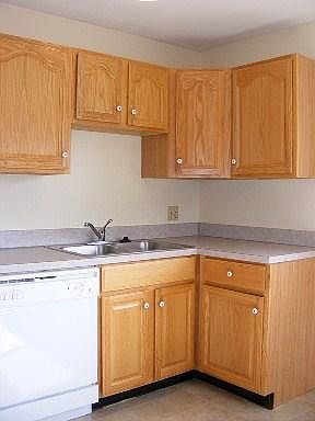 Hardwood kitchen cabinets with dishwasher