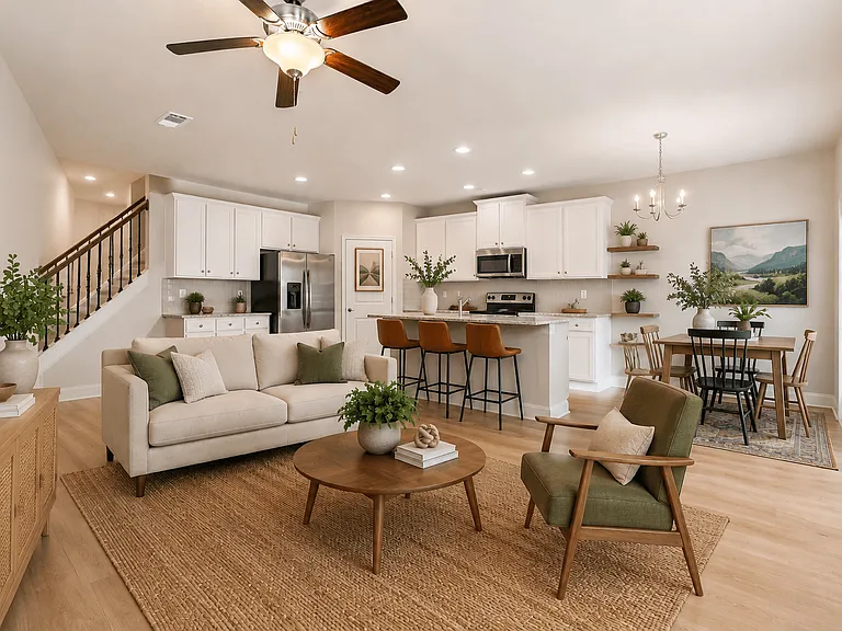 Open-concept living area designed for comfort, relaxation, and everyday living.