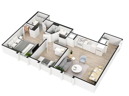 Floor plan 1 Bedroom+ Den , 2 Bathroom