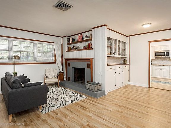 Front living room with built-in dry bar