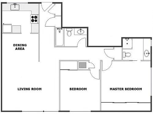 Floor plan 2 Bed / 2 Bath: Type F