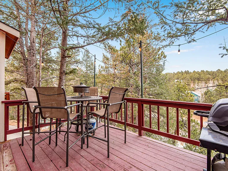 Grill and 4 person seating on main porch