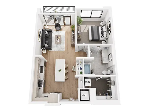 Floor plan 1BR-2