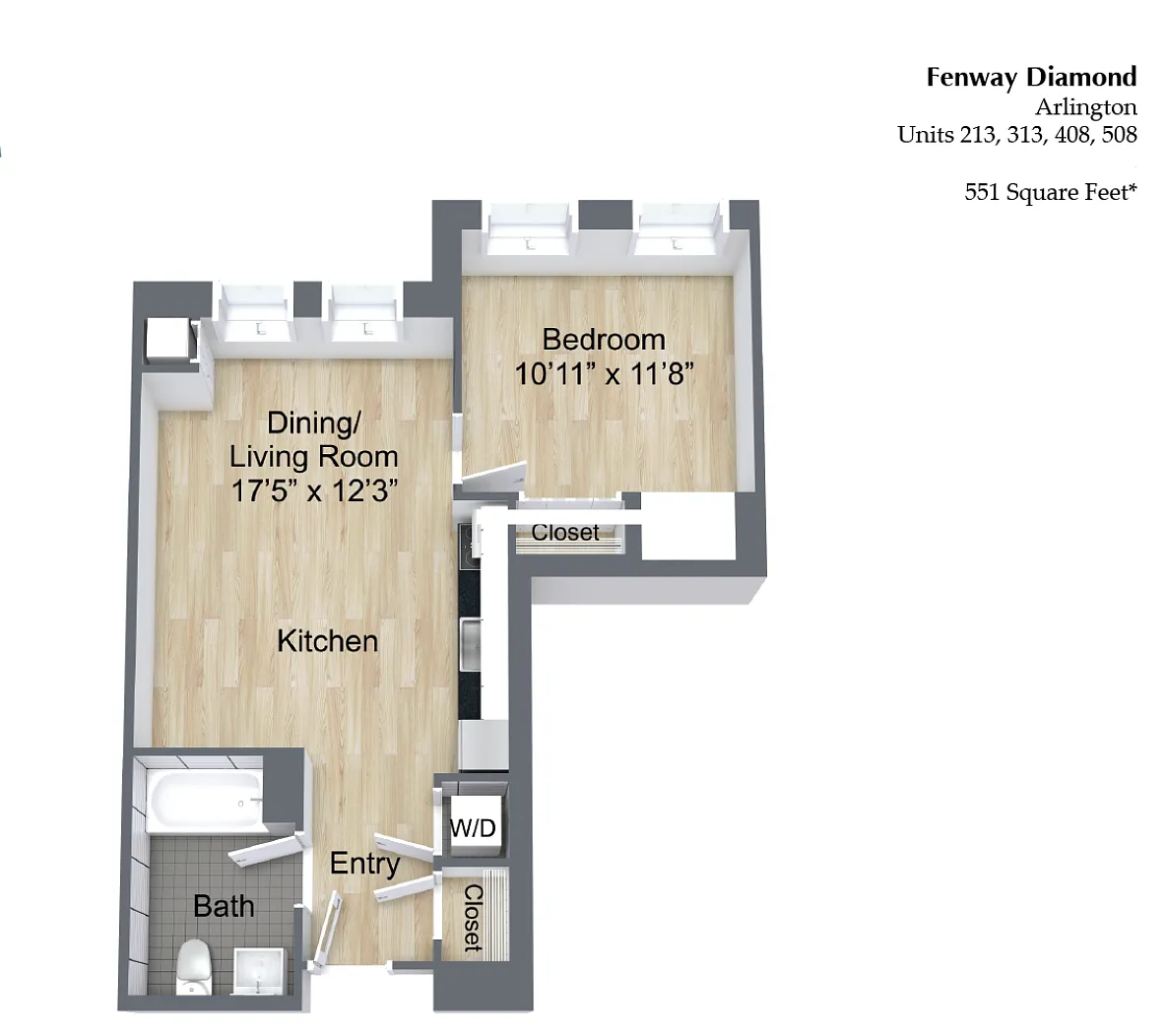 Floor plan 1 bed - July 1st