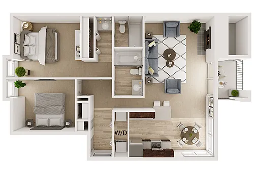 Floor plan 2 bed 2 bath