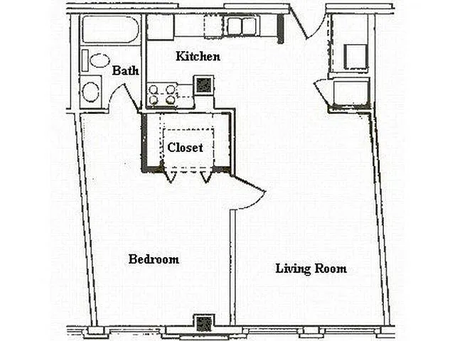 Floor plan 1 Bedroom Apartment