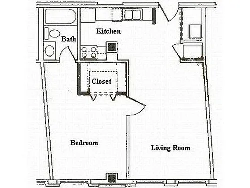 Floor plan 1 Bedroom Apartment