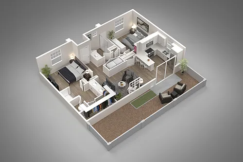 Floor plan 2 Bed/2 Bath