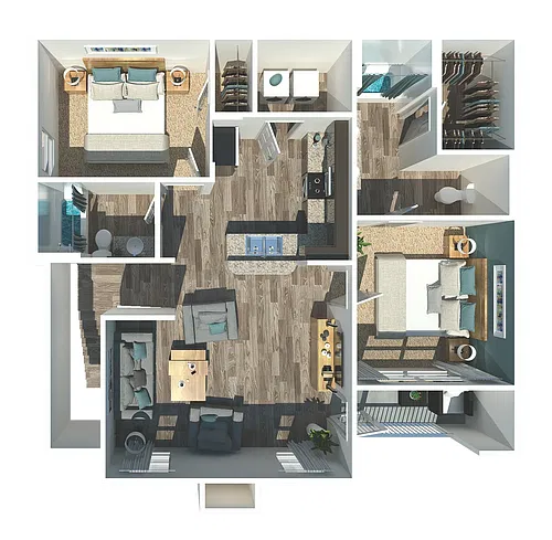 Floor plan B3G - Two Bedroom, Two Bathroom