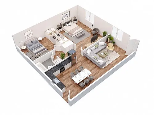 Floor plan 2 Bedroom 1 Bathroom
