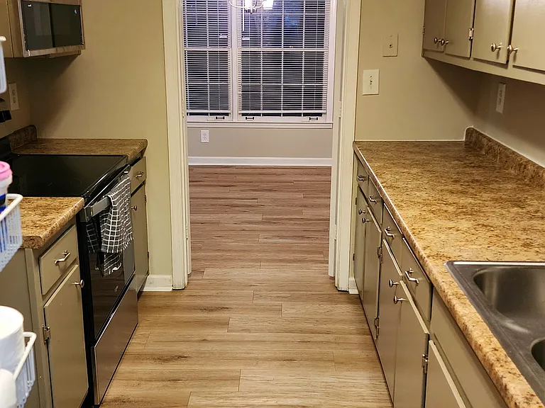 kitchen into dining room
