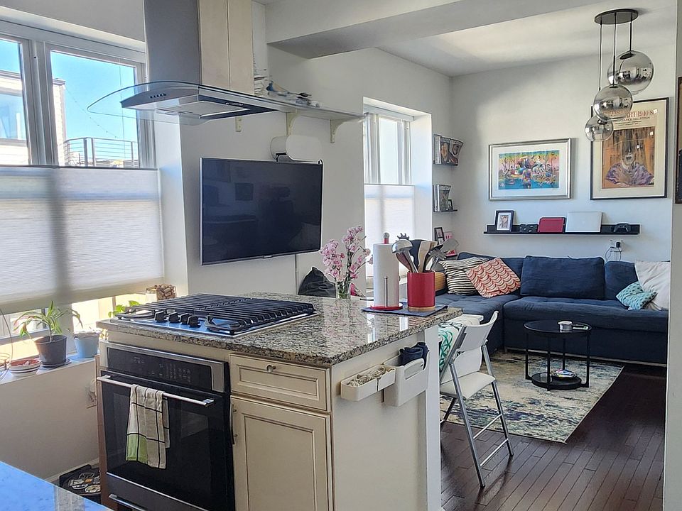 Living room and kitchen island view