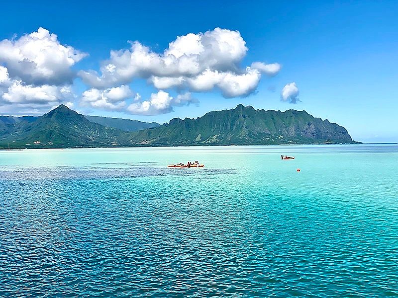 Kaneohe sandbar and Kualoa view