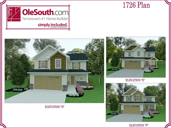 1726 Elevation DEF Plan, Cumberland Estates