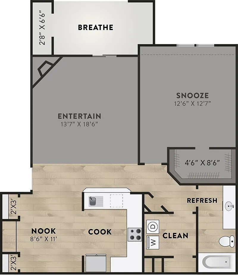 Floor plan 1X1 A