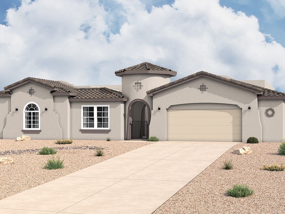 Spanish Colonial Elevation Garage Ext Option