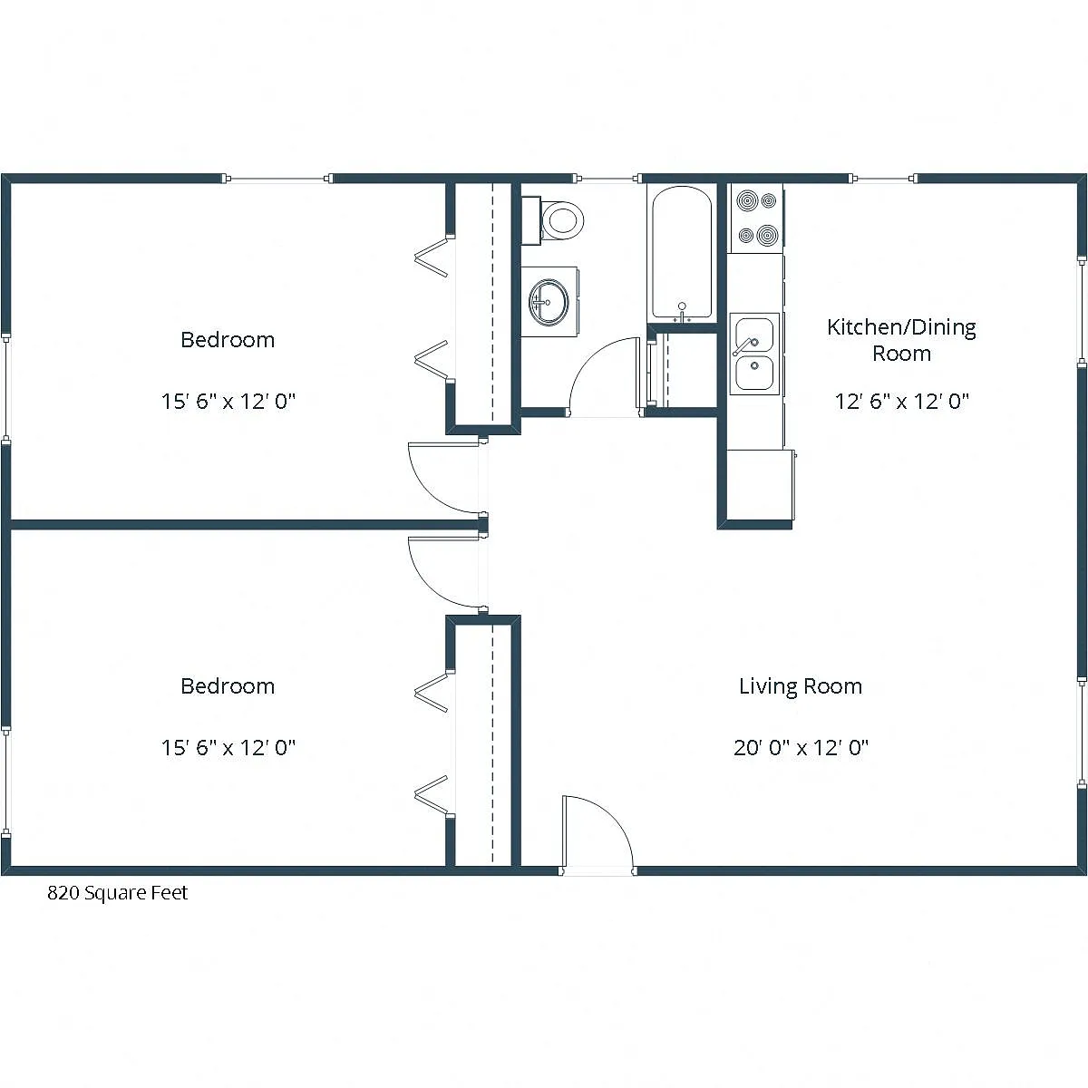 Floor plan Two Bedroom 21A