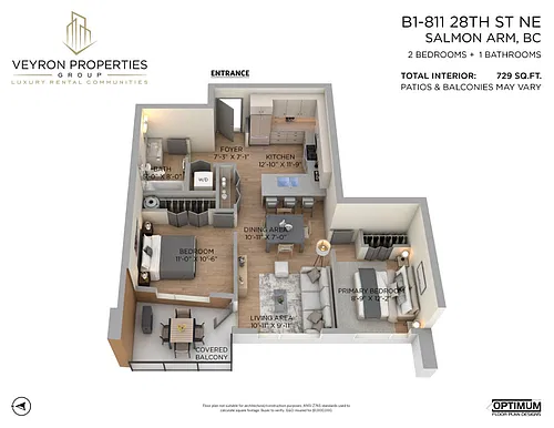 Floor plan 2 Bedroom 2 Bed 1 Bath