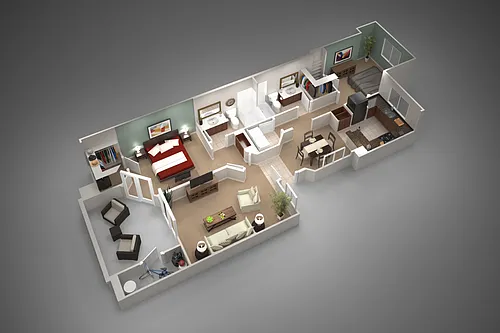 Floor plan Two Bedroom/Two Bath
